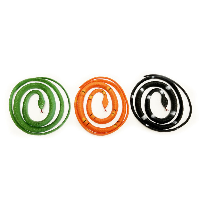 4 Plastic Snakes Toy Realistic Rubber Snake Fake Reptile Prank Keep Birds Away