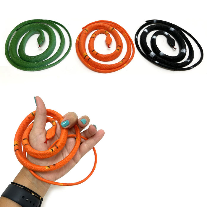 2 PC Rubber Snake Toy Realistic Fake Safari Garden Joke Prank Halloween Gag Toys