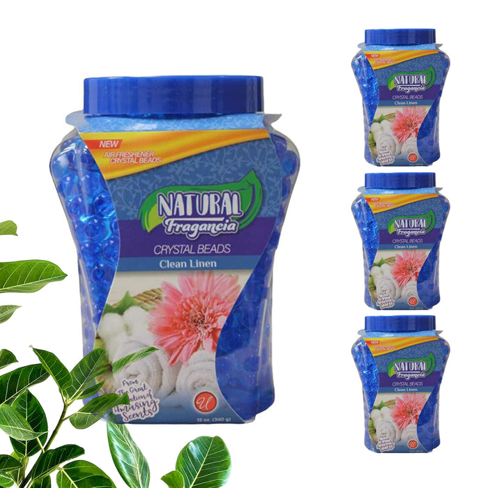 4PC Crystal Gel Beads Air Freshener Clean Linen Scent Odor Eliminating Fragrance