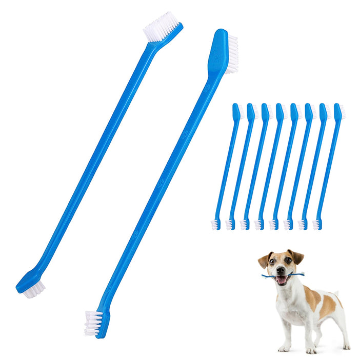 10Pk Dog Cat Dental Toothbrush Dual End Oral Care Canine Tooth Brush Hygiene Pet