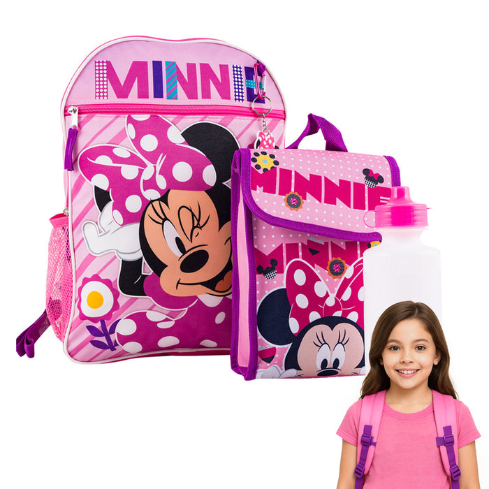 Disney Backpack Girl Toddler Preschool Bookbag School Daycare Travel 5 Piece Set