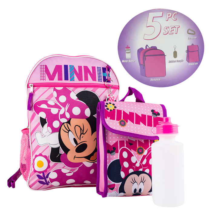 Disney Backpack Girl Toddler Preschool Bookbag School Daycare Travel 5 Piece Set