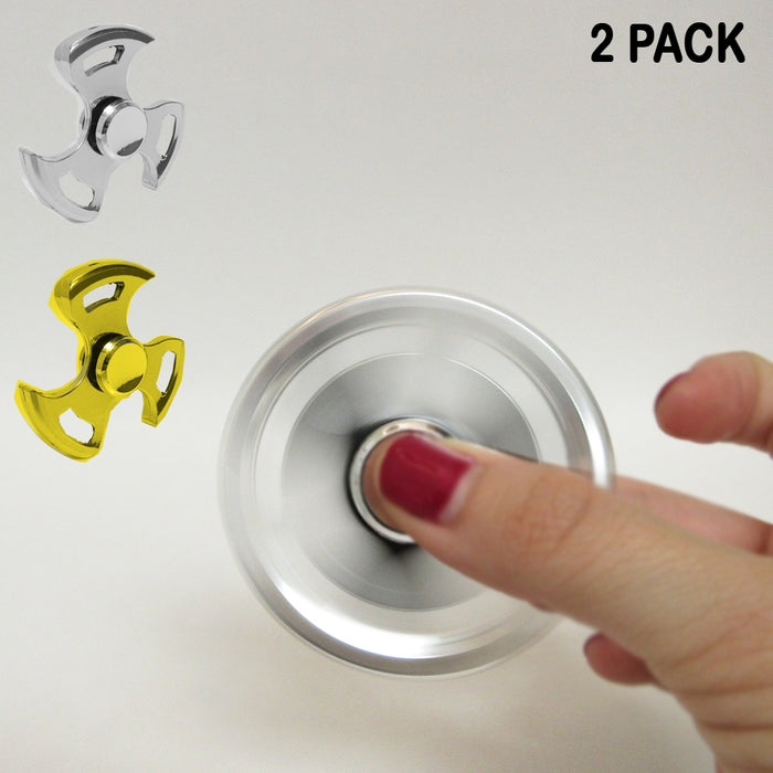 2X Fidget Spinner Tri Blade Triangle Gyro Metal Anxiety Relief Stress Autism New