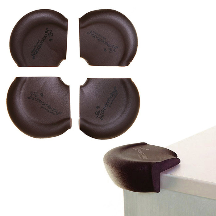 Dreambaby 4 Pack Foam Corner Bumpers Brown Edge Guards Baby Proof Child Safety