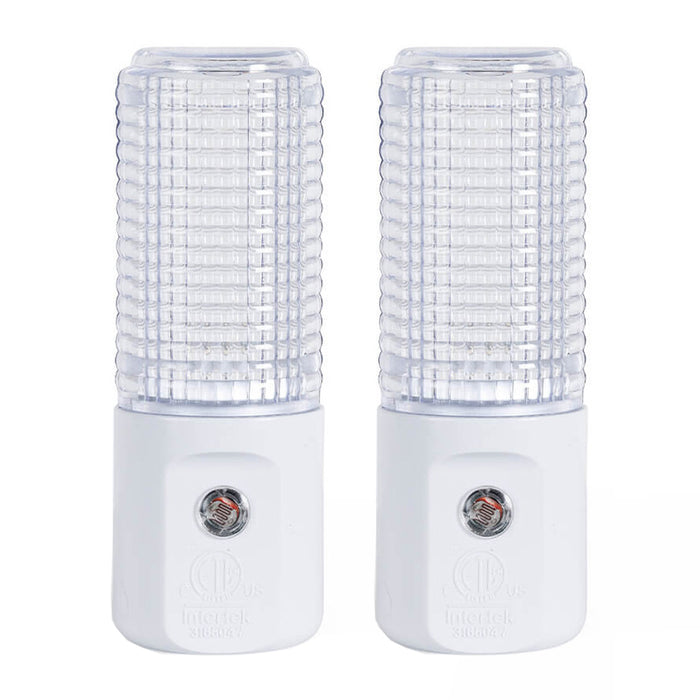 2 Pc Plug in Led Night Light Auto Dusk to Dawn Sensor Hallway Kids Room Bathroom