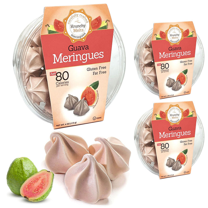 3 Pk Guava Meringues Cookies Candy Crunchy Melt Sweet 80 Calorie Gluten Fat Free