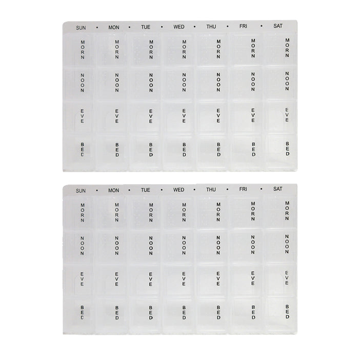 2 Pack Weekly Pop Up Pill Box Storage Organizer 7 Day Medication Compartment Set