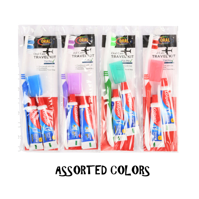 12 Pack Travel Kit Toothbrush w/ Cap Toothpaste TSA Friendly Resealable Portable