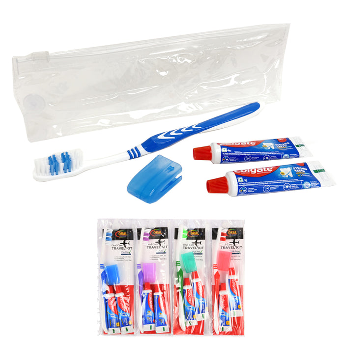 3 Packs Toothbrushes Cover Toothpaste Set Dental Care Kit Travel Size Resealable