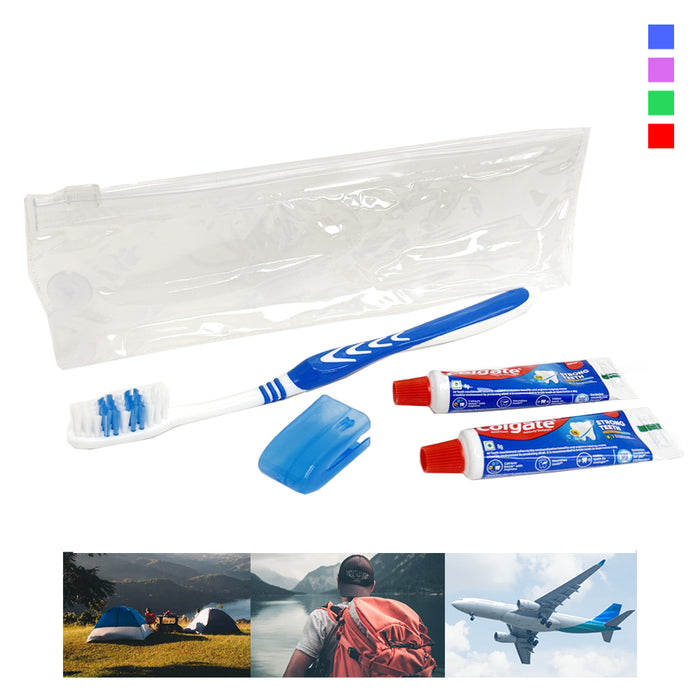 12 Pack Travel Kit Toothbrush w/ Cap Toothpaste TSA Friendly Resealable Portable