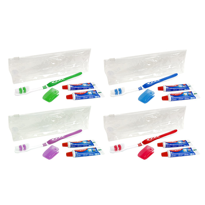 6 Pack Travel Toothbrush Kit Hiking Camping Compact Portable Adults & Kids To Go