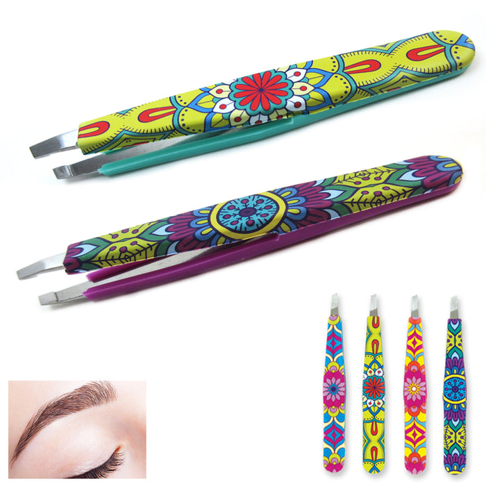 2 Premium Eyebrow Tweezers Slanted Precision Tip Makeup Tool Beauty Hair Remover