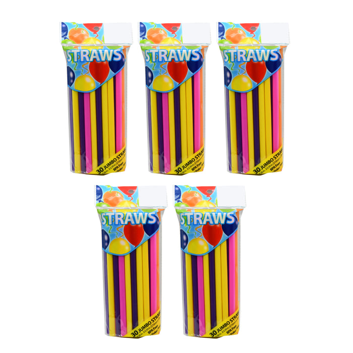 168 Ct Large Wide Neon Drinking Straws Milkshake Smoothie Plastic Home Bar Drink