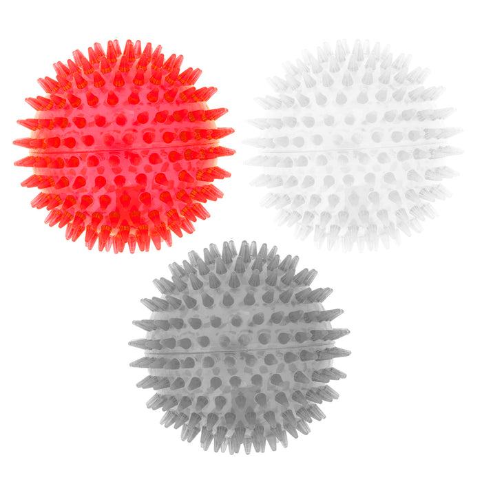 4 Rubber Dental Spiky Rubber Ball Fetching Pet Dog Toy Cleans Teeth Gum Health
