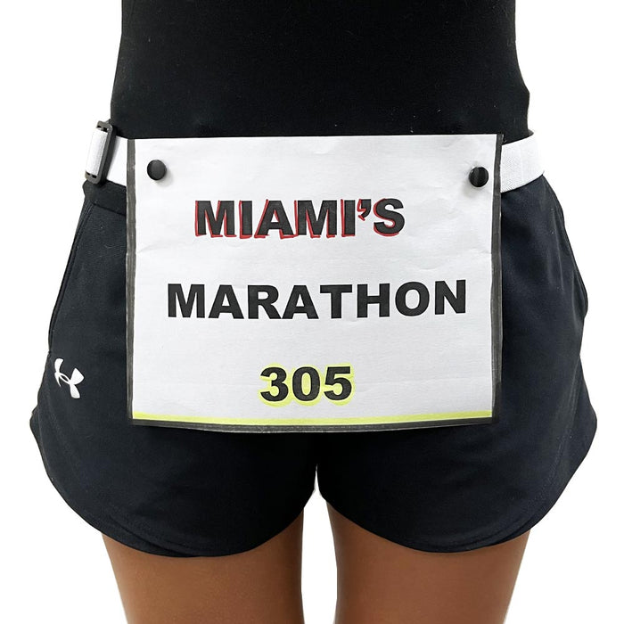 2 Pk Running Race Number Belt Adjustable Elastic Triathlon Bib Holder Men Women