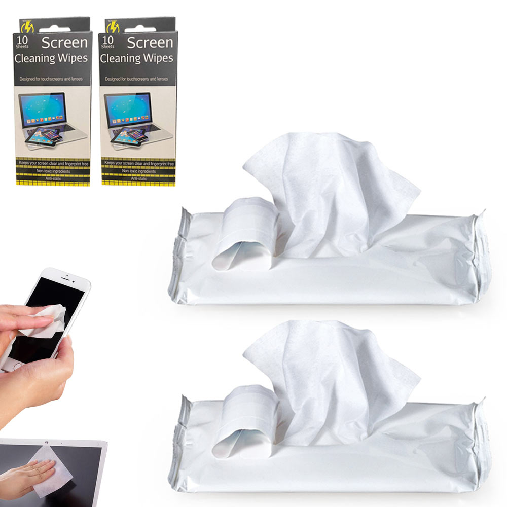 20 Screen Cleaning Wipes Lens Camera Phone Screen TV Laptop Clean Wipe ...