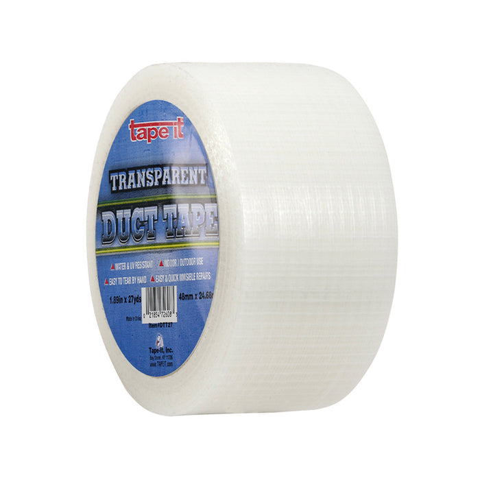 2 Rolls Transparent Duct Tape 1.89" x 27 Yard Weather Resistant Patching Sealing