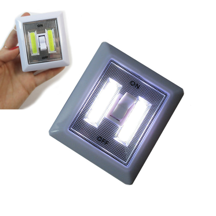 2 Pack COB LED Bright Night Lights Battery Operated Closet Light Cordless Switch