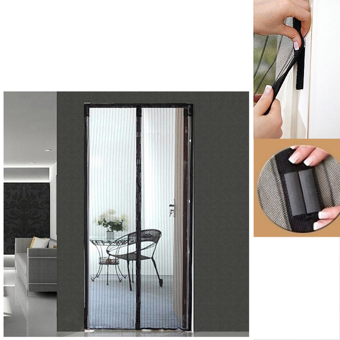 Magnetic Screen Door Mesh Curtain Durable Heavy Duty Mosquito Net Bug Hands Free