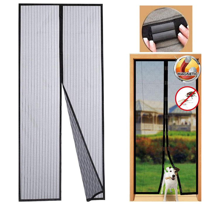 Magnetic Screen Door Mesh Curtain Durable Heavy Duty Mosquito Net Bug Hands Free