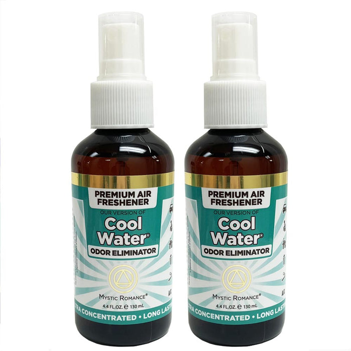 2 Cool Water Odor Removing Spray 4oz ea Odor Absorber Home Bathroom Pet Car Gym