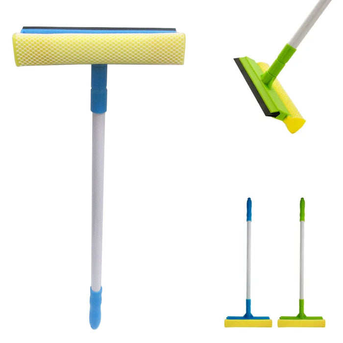 Telescopic Window Cleaner Extendable Squeegee Wiper Long Handle Washer Scrubber