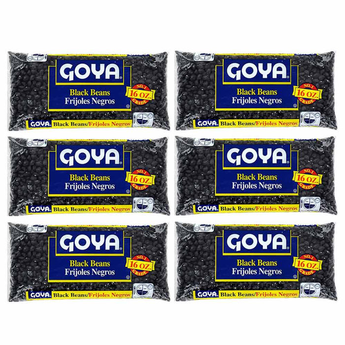 6 Pack Dry Black Beans Goya Foods Frijoles Negros Rich In Protein Fiber 6 Pounds
