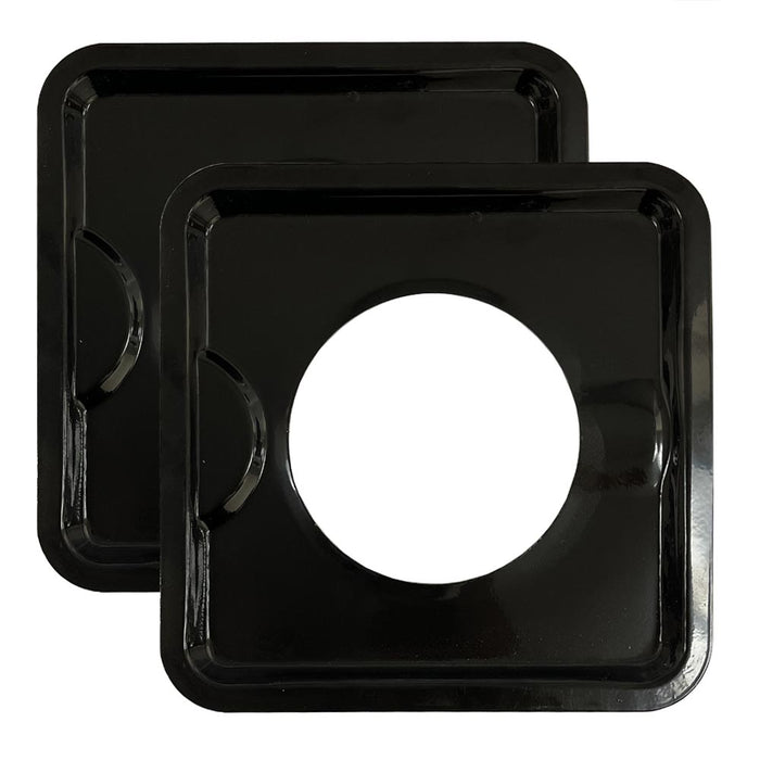 2 Black Drip Pan Reusable Square 7.5" Gas Range Burner Bib Liners Covers Kitchen