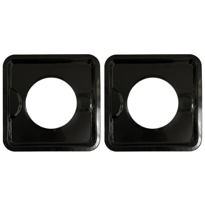 2 Black Drip Pan Reusable Square 7.5" Gas Range Burner Bib Liners Covers Kitchen
