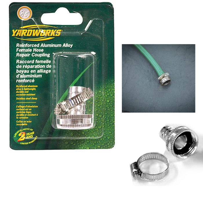 Garden Hose End Repair Hose Coupling 5/8" Female WITH HEAVY DUTY CLAMP
