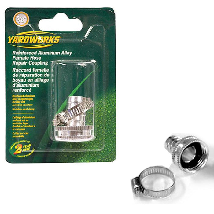 Garden Hose End Repair Hose Coupling 5/8" Female WITH HEAVY DUTY CLAMP