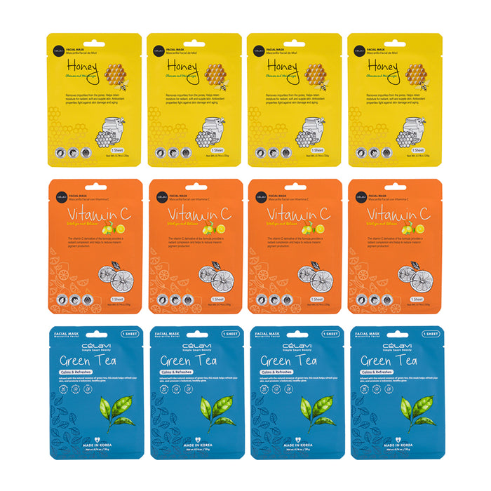 12 Count Hydrating Facial Masks Face Skin Care Moisturizing Spa Beauty Treatment