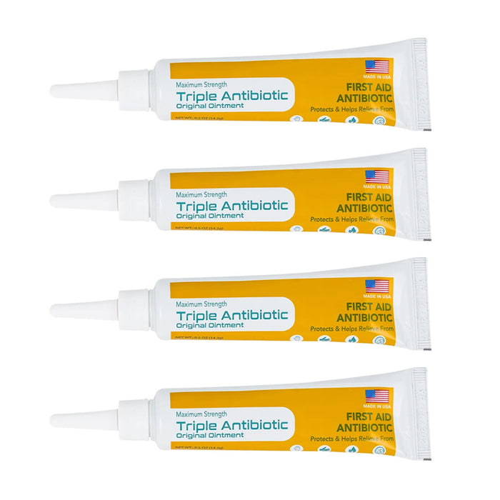4 Pk First Aid Triple Antibiotic Ointment Maximum Strength Infection Prevention