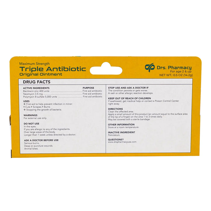 2 Maximum Strength Triple Antibiotic Ointment Pain Relief First Aid USA Made