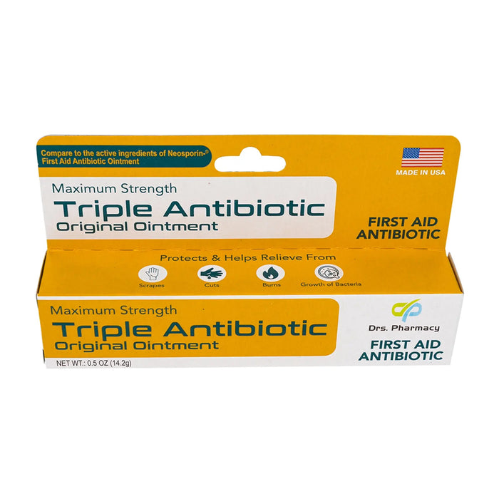 2 Maximum Strength Triple Antibiotic Ointment Pain Relief First Aid USA Made