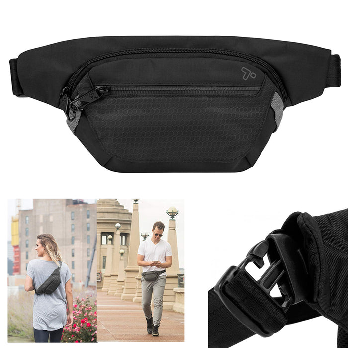 Travelon Anti-Theft Concealed Carry Active Waist Pack Black RFID Blocking Travel
