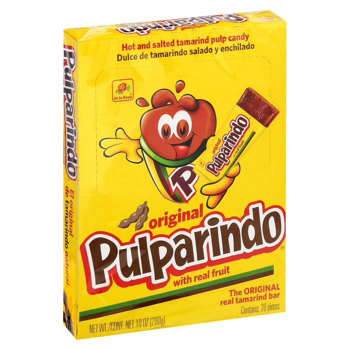 4 Pack Pulparindo ORIGINAL Flavor Mexican Candy Tamarindo Pulp Hot Salted 80 PCS