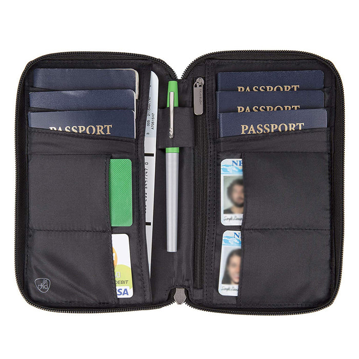 Travelon Safe ID Passports Holder RFID Blocking Wallet Documents Organizer Black