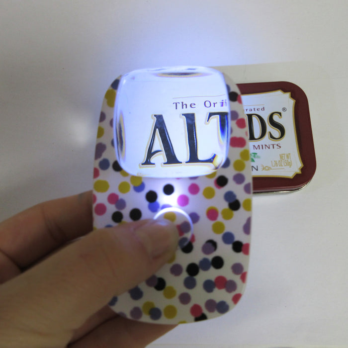 2 Pc Magnifying Glass LED Light Illuminated Magnifier Lens Pocket Opti Card Read