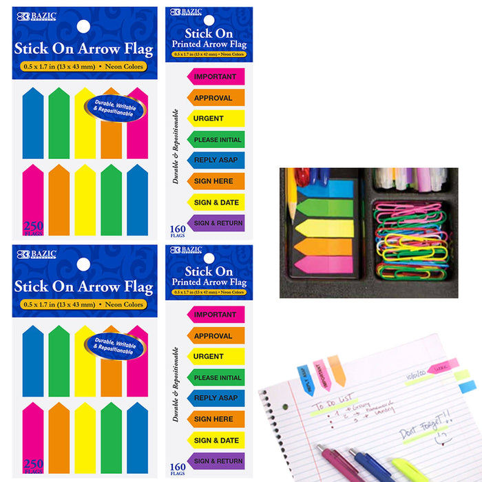 820 Sheets Neon Sticky Notes Flags Arrow Memo Sign Here Tabs Classroom Supplies