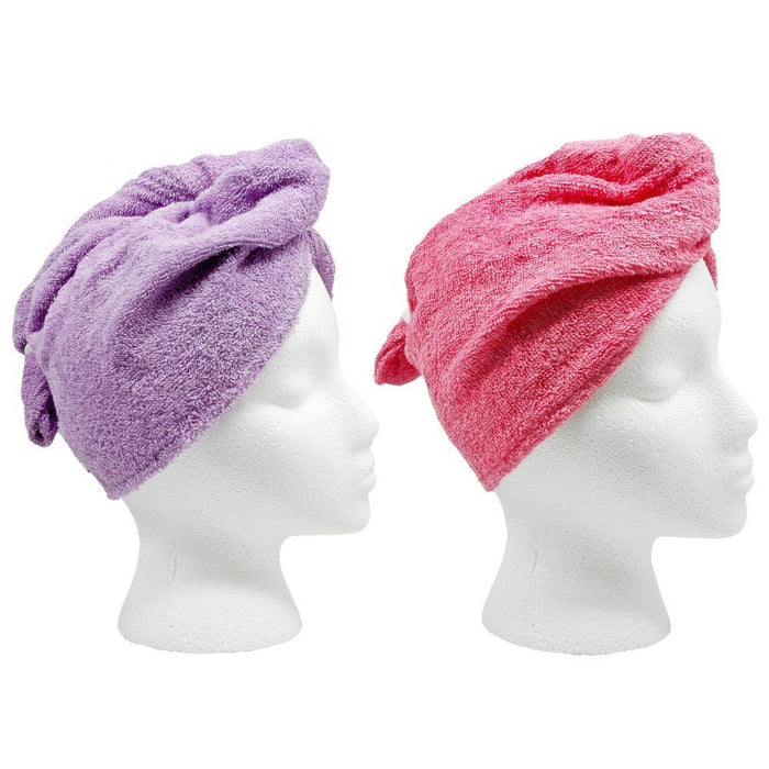 2 Hair Towel Turban Twist Wrap Microfiber Quick Dry Head Bath Shower Cap