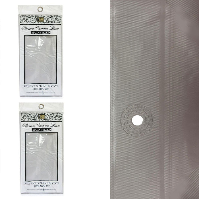 2x Heavy Duty Mildew Free Vinyl Waterproof Shower Curtain Liner With Magnets New