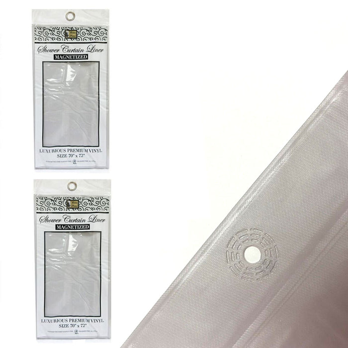 2x Heavy Duty Mildew Free Vinyl Waterproof Shower Curtain Liner With Magnets New