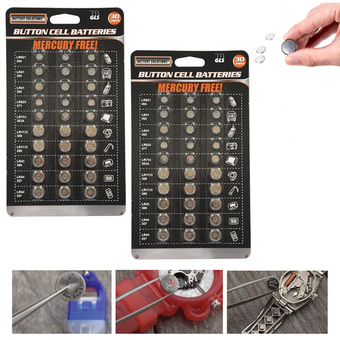 60 Super Alkaline Button Cell Batteries LR621 LR41 LR626 LR754 LR1130 LR43 LR44