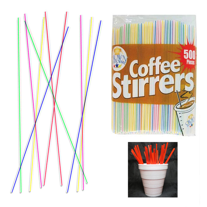 500 Set Coffee Stirrers Straws 5" Plastic Drink Stir Sticks Cocktail Bar Sip Mix