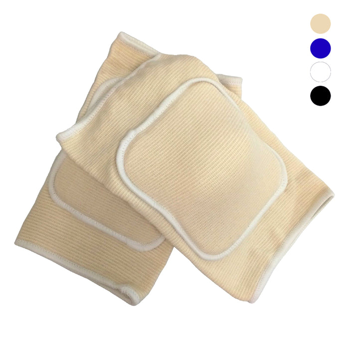 Sports Knee Pads Volleyball Basketball Beige Elastic Sleeve Compression Support