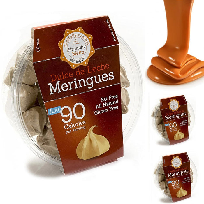 3 Boxes Pack Dulce de Leche Meringue Cookies Fat Free Gluten Free Kosher Sweets