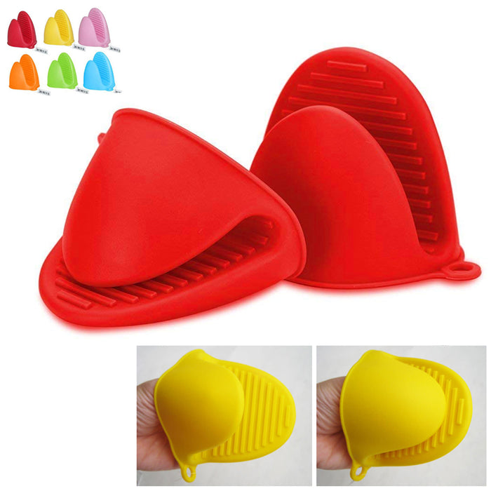 2 Silicone Gloves Pinch Non Slip Oven Mitt Heat Resistant Pot Holder Hot Baking