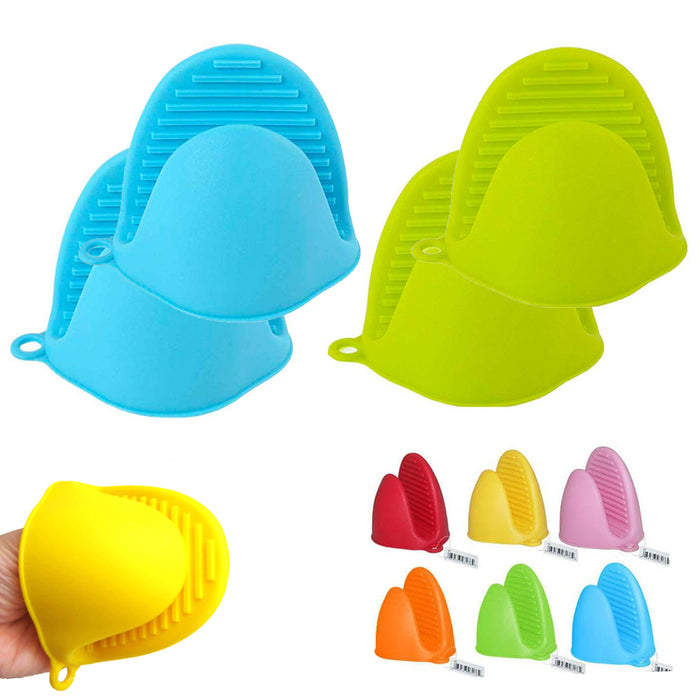 4PCS Heat Resistant Silicone Pinch Mitts Oven Mitt Pot Holder Glove Kitchen Grip