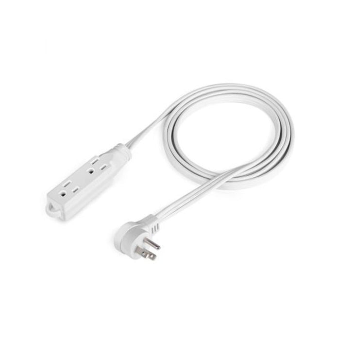 6 Ft Flat Angle Plug Extension Cord 16/3 Gauge 3 Outlet Tap Slim Cable Indoor UL